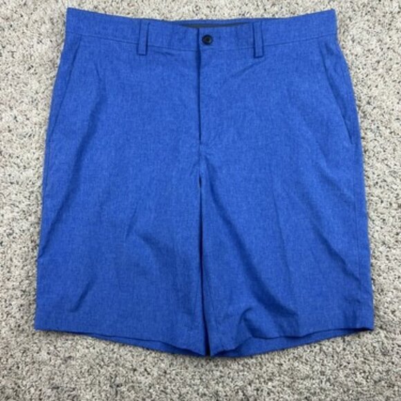 PGA Tour Mens Golf Shorts 34 Blue Flat Front Slash Pockets Poly Elastane Cooling - Picture 1 of 6